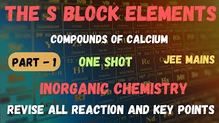 The S Block Elements | Inorganic Chemistry | JEE MAINS | #jee #jeemains #sblock #chemistry