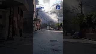 Exact moment 'Israeli' strike hit building in Lebanon #shorts #short #explore