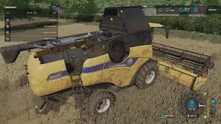 Harvesting wheat on river view ep1