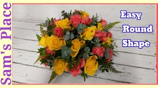 How to make an All Round flower arrangement - Posy Arrangement - Circular arrangement