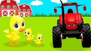 Tractors for Kids With Farm Animals! Tractors and Harvesters Cartoon for Toddlers