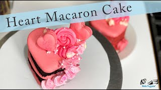 Heart-Shaped Macaron Cake with Easy Devil's Food Cake Recipe