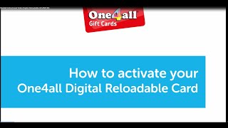 One4all Digital Reloadable Gift Cards UK & IRE Instructions