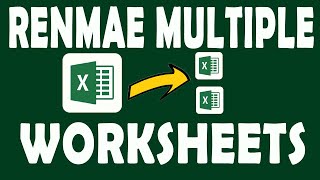 Use This Trick to Rename Multiple Excel Worksheets / xl Maza