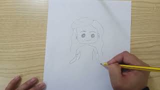 Beautiful Doll Drawing | How to draw cute princess | Easy doll Drawing