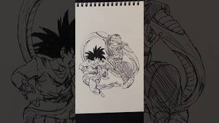 STICKMAN Goku  vs Piccolo 😳 #shorts #anime #drawing