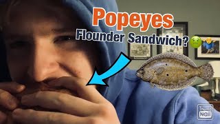 Popeyes Cajun FLOUNDER Sandwich Review!!!!