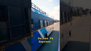 Deluxe Overtakes Express #hyderabad #tsrtc #express #deluxe #ashokleyland #overtake #race #speed