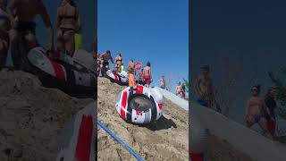 Water slides down a sand dune at Crescent bar