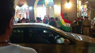 In Erbil Iraq.  Celebration after independence referendum