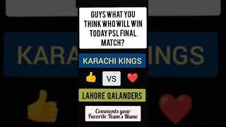 Lahore Qalander VS Karachi Kings | PSL 5 Final Match | who will win?