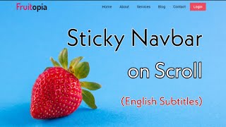 sticky navbar on scroll jquery in Hindi (with English Subtitles) 2021