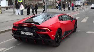 The best cars in Moscow in April (part 7) Ferrari 458 Italia, Lamborgini Huracan STO