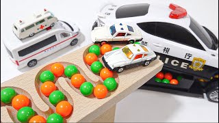 Working car marble run ASMR ☆ HABA slope & 12 mini cars.