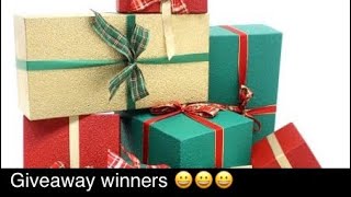 Giveaway winners 😀