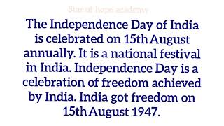 Independence Day Paragraph writing | Sentences about independence day August 15th