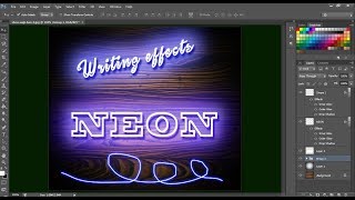 cara mudah membuat tulisan efek lampu neon di photoshop