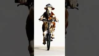 Cow Riding A Bike