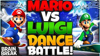 Mario vs Luigi Dance Battle! Brain Break | Just Dance | GoNoodle Games For Kids