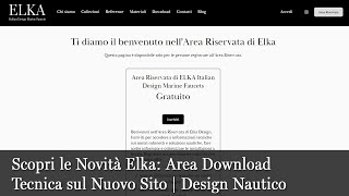 Scopri le Novità Elka: Area Download Tecnica sul Nuovo Sito | Design Nautico