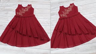 ডিজাইনের বেবি ফ্রক কাটিং ও সেলাই Beautyful Baby Frock Cutting & Stitching For 4 - 5 Year Girl Baby