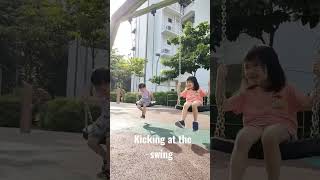 Kicking at the swing #playground #sg #swing #sengkang #fernvale #fun