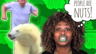 GloZell: People Are Nuts (1.) Video Clip Challenge: LOOK OUT FOR THAT POLAR BEAR!!!