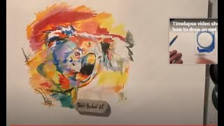 How to draw an abstract koala in timelapse video. #koala #koalaart #wildlifeart