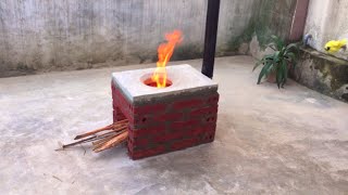 DIY traditional firewood stove \ Building Simple Outdoor Smokeless Firewood Stove #51