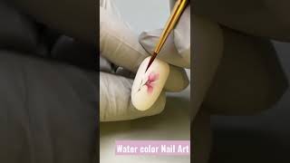 Creative nail art tutorial | water color nail art | 2D nail art tutorial #shorts #viral #trending