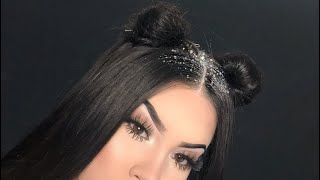 Space buns with glitter tutorial | UNice hair