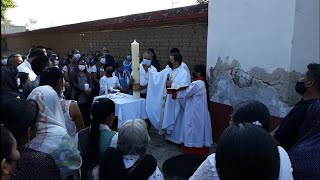 Celebración del Sábado de Gloria en Santiago Apóstol Ocotlán Oaxaca