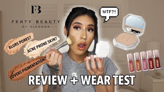 *NEW* FENTY BEAUTY POWDER FOUNDATION REVIEW + WEAR TEST... (THE TRUTH☕️)