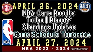 NBA Game Results Today |April 26, 2024| Playoff Standing Updates #nba #standings #games #playoffs