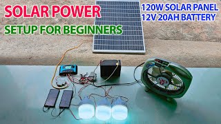 Simple Solar Power - 120w Solar Panel With 12v 20ah Battery - Setup for Beginners