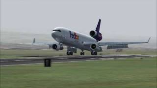 FS2004 LANDING AT JEJU AIRPORT. MD-11 PUSH THE 'HQ' BUTTON