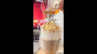 Home Cafe | Maple Popcorn Latte 🍿☕️ #shorts #short #homecafe #cafe #maplepopcornlatte #coffee