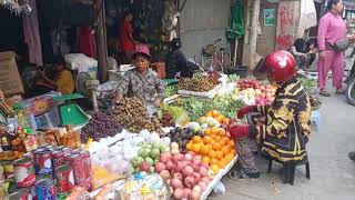 Market Life #17 People sells many things during Khmer New Year, Evening Life Activity