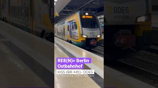 Der RE8(N) verlässt mit der BR 445 den Bahnhof Flughafen BER Terminal 1-2 | ÖPNVinBB | #shorts