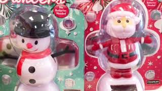 Santa & Snowman Solar Dancers