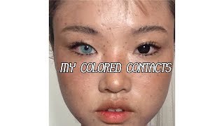 (ENG sub) MY COLORED CONTACTS *BLUE,GREEN*  |  ttdeye, solotica, o-lens on dark eyes  | xoxosophia