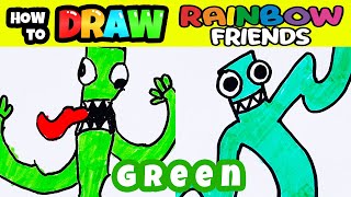 Easy Draw With Kids: Rainbow Friends Green | Step by Step