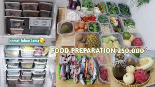 FOOD PREPARATION 250.000 | BELANJA MINGGUAN HEMAT KE PASAR | CARA MENYIMPAN STOK BAHAN MAKANAN FRESH