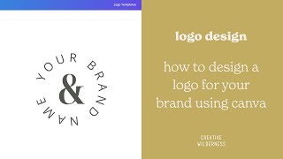 How to Design a Logo for your Brand in Canva #logodeesign #branding #canva