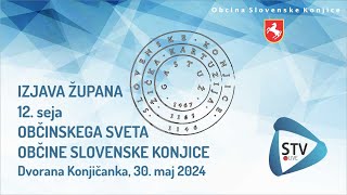 STV LIVE "IZJAVA ŽUPANA, 12. SEJA OBČINSKEGA SVETA SLOVENSKE KONJICE "