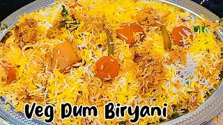 Veg Dum Biryani | Vegetable Dum Biryani Recipe | Quick & Easy Veg Biryani | Flavored Rice Recipe