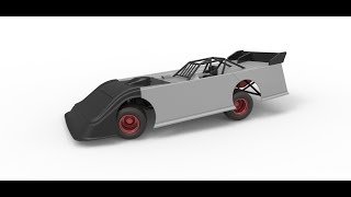 3D printable Super Dirt Late model while turning Version 2 Scale 1:25 3D model view