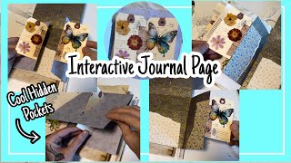 Interactive journal page with hidden pockets