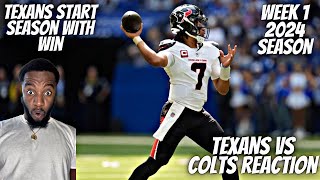 Reaction Houston Texans vs Indianapolis Colts Game Highlights | 2024 NFL Season