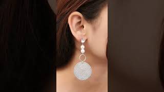 Name: Earing-188Brand: LayanDetails: Ethnic Fashionable Design Silver Stone,